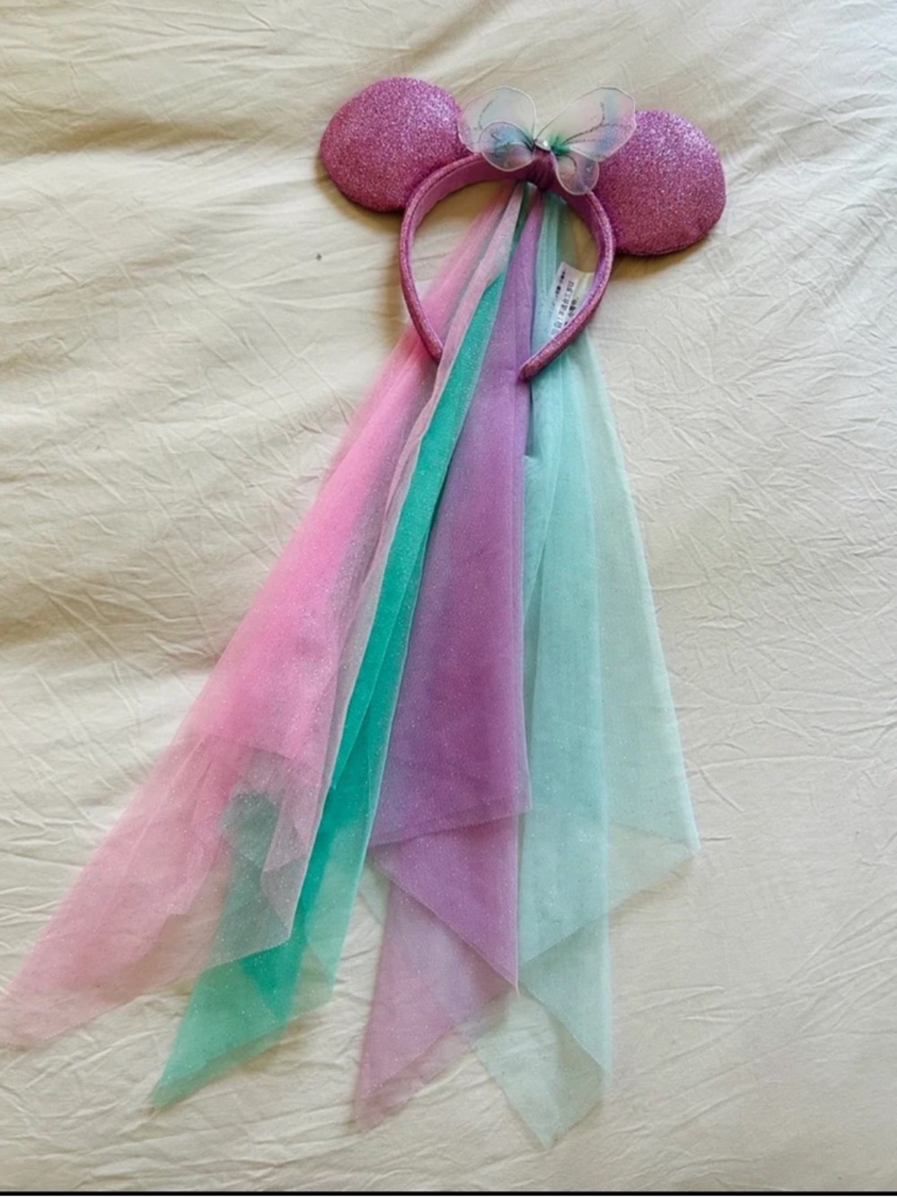 Disney parks Minnie Mouse ears butterfly headband with veil retired